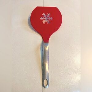 Crate & Barrel Oversized Snowflake Spatula-Red Kitchen Utensil Flapjack Pancake